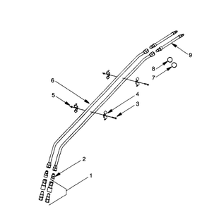 Auxiliary Feedline (Optional) Diagram and Parts List for 590100 Cub Cadet Lawn Tractor